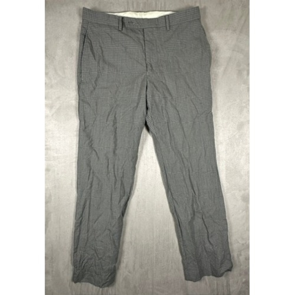 Lauren Ralph Lauren Dress Pants Mens 100% Wool Check 32W x 30L Grey